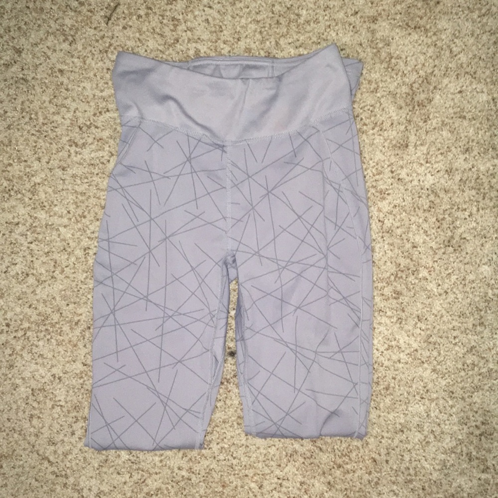 Grey Patterned High Waisted Leggings
